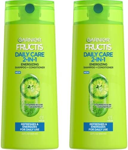 Garnier Fructis Fortifying 2-in-1 Shampoo and Conditioner for Stronger-Looking Hair with Touchable Softness, Daily Hair Care for Men and Women, Vegan, Paraben-Free 22 Fl Oz, 2 Count