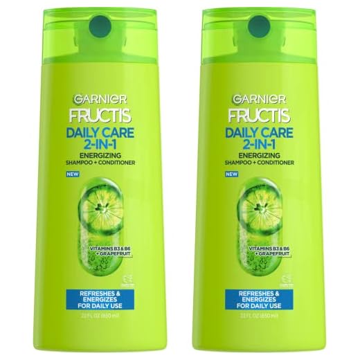 Garnier Fructis Fortifying 2-in-1 Shampoo and Conditioner for Stronger-Looking Hair with Touchable Softness, Daily Hair Care for Men and Women, Vegan, Paraben-Free 22 Fl Oz, 2 Count