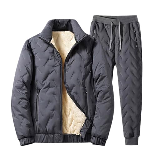 Manteau chaud en polaire et survêtement homme avec doublure laine dense