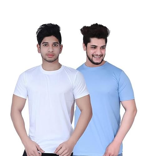 Image of Men's Round Neck Polyester Half Sleeve Regular fit, Stylish Branded Solid Plain Comfortable, Lightweight T-Shirt for Men