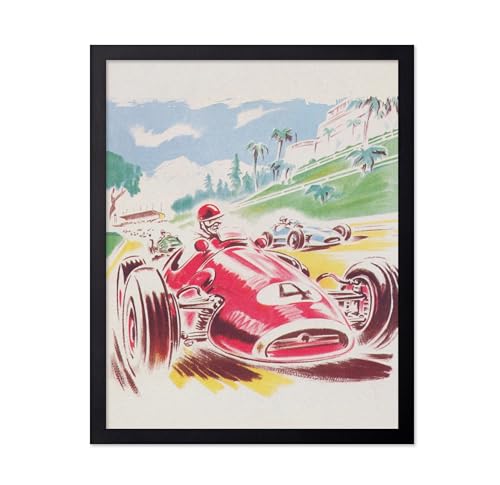 Poster Master Vintage France Race Poster - Retro Pau Print - Race Car Wall Art - Gift for Him, Car Enthusiast - Decor for Living Room, Bedroom, Office - 8x10 UNFRAMED