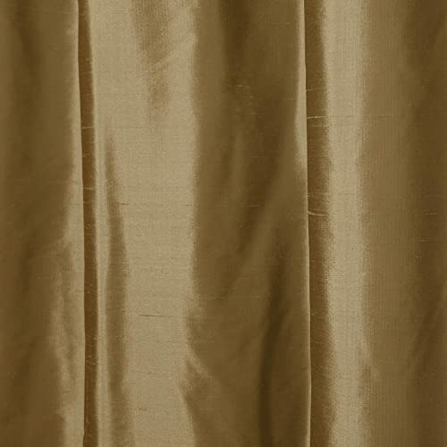 Chadmade 100% Dupioni Silk Drape Luxury Room Darkening Rod Pocket 84 Inches Long Woven Curtain For Living Room Bedroom 50Wx84L, 1 Panel, Antique #TOP2