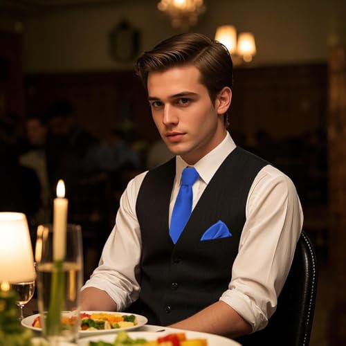 Image of Men's Pocket Square, Solid Color Boys Handkerchiefs for Men Wedding Party