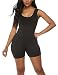 Amilia Sexy Sleeveless Tank Tops Short Romper Sports Jumpsuit Bodysuit One Piece Short Catsuit (S, Black)