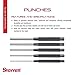 Starrett Steel Drive Pin Punch Set with Knurled Grip for Precise Positioning and Secure Holding - Hardened and Tempered Steel, 8