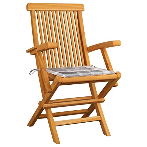 Chaises de jardin pliantes en teck et coussins pour repas en terrasse