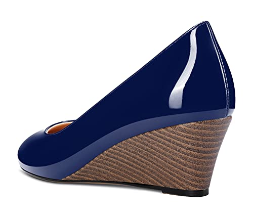 Castamere Womens Wedge Heels Pumps Comfort Slip-on Round-Toe Basic Pump 2Inch Mid-Heel4