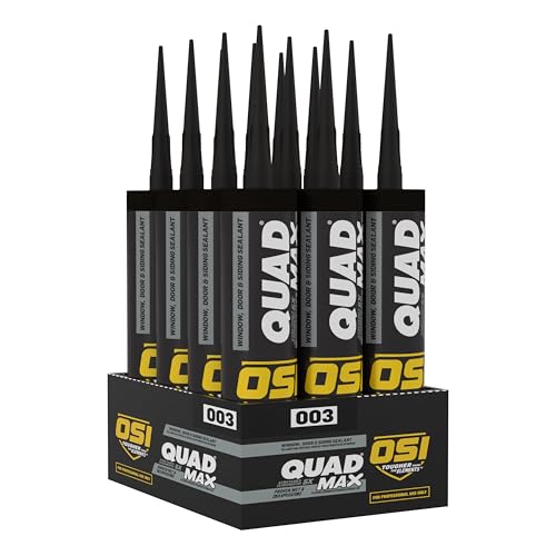 Image of OSI Quad Max Window, Door and Siding Sealant Black 003, 9.5 fl oz Cartridge, Pack of 12