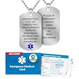 Medical Alert ID Brushed Stainless Steel Dog Tag with 27