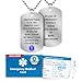 Medical Alert ID Brushed Stainless Steel Dog Tag with 27" Chain (incl. 18 lines of custom engraving)