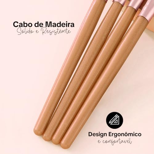 KIT 20 Pcs Conjunto de Pincéis de Maquiagem Profissional e 2 Esponjas de Base