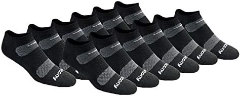 Saucony Mens Multi-pack Mesh Ventilating Comfort Fit Performance No-show Socks Socks (pack of 12)