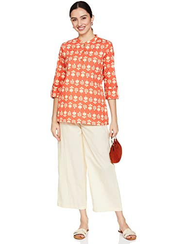 Image of Amazon Brand - Myx Women Printed Regular Cotton Short Kurti (Available in Plus Sizes)