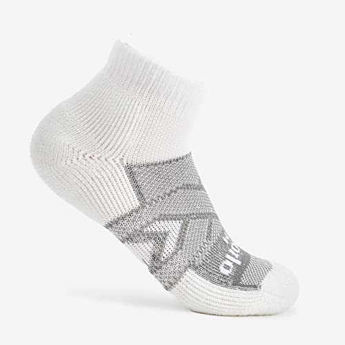 Thorlos Wcmu Max Cushion 12 Hour Shift Ankle Socks, White/Grey, Large #TOP3