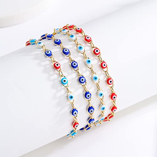 Gold Evil Eye Charm Anklet,18K Gold Plated Boho Beach Dainty Cute Tiny Lucky  Foot Chain Ankle Bracelet For Women #TOP6