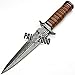PAL 2000 KNIVES Handmade Damascus Steel Fixed Blade 13 Inch Dagger Hunting Knife Leather Handle with Sheath 9276