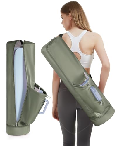 sportsnew Yoga Mat Carrier Bag for Women, Full-Zip Lightweight Pilates Bag