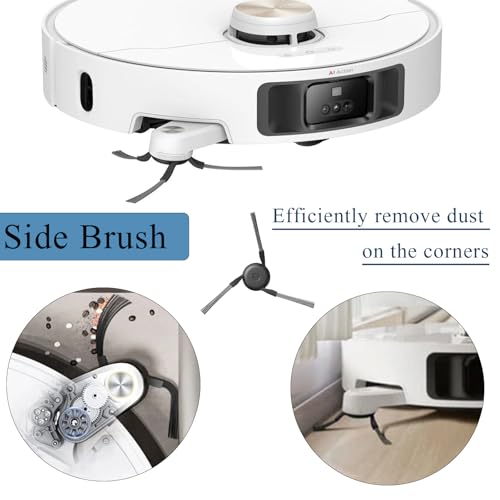 Replacement Parts for Dreame L40 Ultra/X40 Ultra Complete/X40 Ultra/X40 Master/MOVA P10 Pro Ultra/Mova P50 Pro Ultra, Accessories 1 Main Brush, 4 Dust Bags, 6 Wipe Pads, 4 HEPA Filters, 4 Side Brush