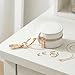 Hmxpls Portable Ring Holder Keychain, Mini Sports Jewelry Holder Box, Small Travel Ring Earring Stud Necklace Storage Case (White)