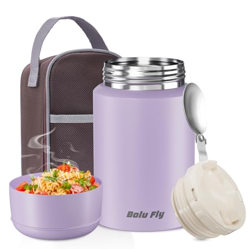 Bolu Fly Insulated Food Jar 18oz Stainless for Work/Travel Purple