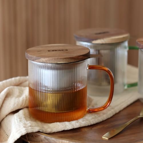 Tasse Infuseur En Verre Borosilicate 300ml Karl Ambre Ogo Living - vue 4