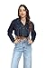 andy & natalie Womens Jean Jacket Cropped Fashion Button Down Denim Jackets Short Shacket Outfit XX-Large Blue