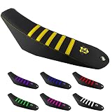BikeSellier BKS | Housse De Selle, Rieju MRT/MRT Pro (2009-2021) | Moto 50cc/Mécaboite | Similicuir Haut De Gamme | Taille Unique - sur Mesure | BKS SELLERIE GR (Jaune)