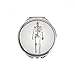 Human Skeleton Sketch Front Hand Compact Mirror Round Portable Pocket Glass