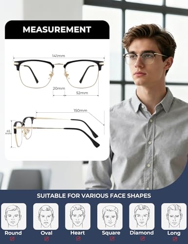 Image of ZanyLen Blue Light Blocking Glasses Men Computer Gaming Glasses For Mens