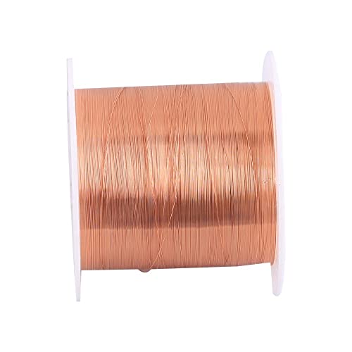 0.1mm Copper Wire, 50m Enameled Magnet Winding Wire High Temperature Resistance Craft Wire for Transformers Inductors(Random Scroll Color)