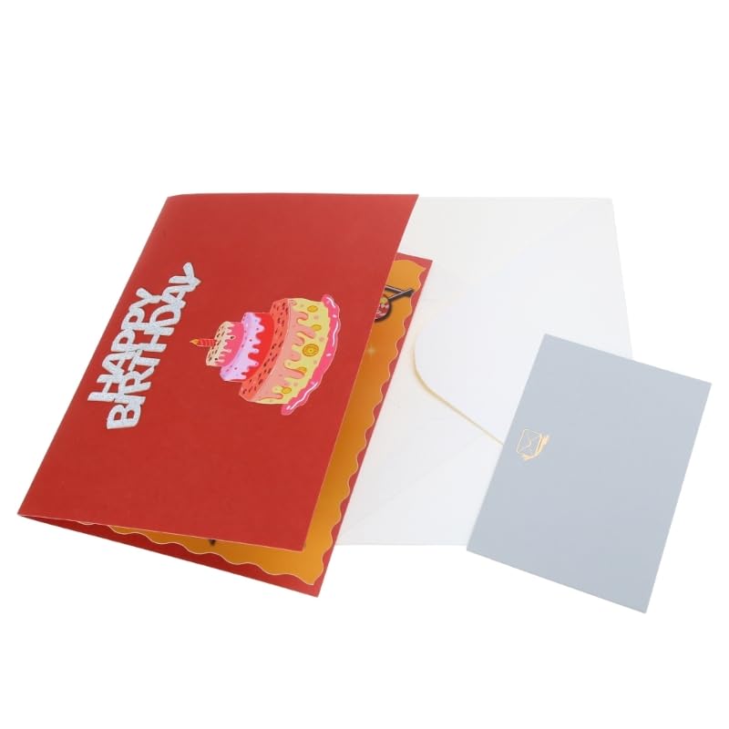 Geburtstagskarte Geschenke Karten, 3D-Pop-Up-Geburtstagskarte, 3-lagige Kuchen-Grußkarte mit Umschlag, 15 x 20 cm