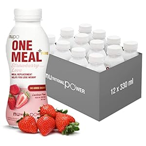 NUPO One Meal +Prime Shake I Heerlijke maaltijdvervanger voor gewichtsverlies I Ready-to-Drink I 12 x 330ml I ca. 200 kcal I Geen toegevoegde suiker I Bevat voedingsstoffen, vitamines en mineralen