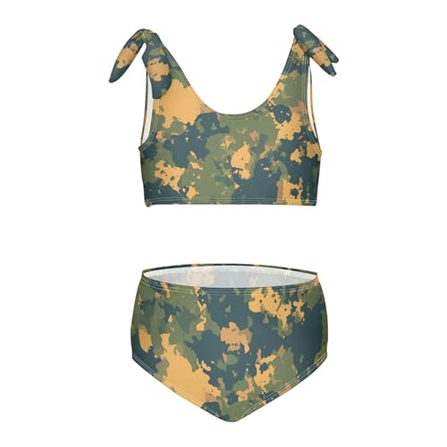 KLL Military Camo Pattern Forest Slate Girls Bikini Sets 2 Piece Cute Swimsuit Beach Swimwear Bathing Suit