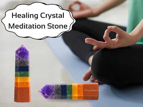 Image of Crystal Heaven Chakra Crystal Tower Obelisk Point For Chakra, Healing And Balancing - Aaa Grade Original Certified Gemstone Agate For Reiki Meditation Yoga Spiritual (3-4 Inches)