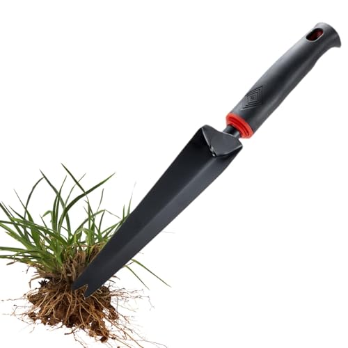 Uozonit Pala para raíces, Pala para Drenaje de raíces,Palas de jardinería de Acero al Carbono de Alta Resistencia - Multiusos con Agarre ergonómico para cavar, trasplantar suculentas y Flores
