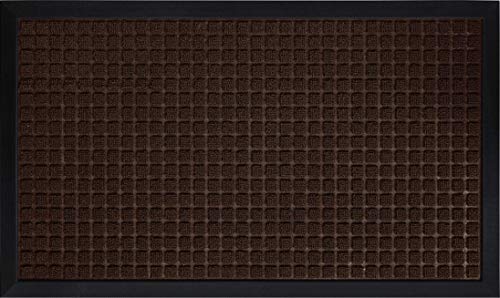 Gorilla Grip Original Durable Natural Rubber Door Mat, Waterproof, Low Profile, Heavy Duty Doormat for Indoor and Outdoor, Easy Clean, Rug Mats for Entry, Patio, Busy Areas, 17x29, Coffee Squares