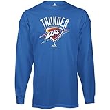 adidas Oklahoma City Thunder Primary Logo Long Sleeve T Shirt (Medium)