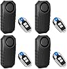 Alarma para bicicleta 4 piezas, alarmas para bicicletas eléctricas, alarma para bicicleta, alarma para motocicleta con sensor de vibración y movimiento, seguridad para ciclismo, 113db súper fuerte, IP65 a prueba de agua, volumen y sensibilidad ajustables 2