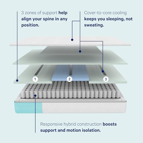 Image of Casper Sleep Snow 12 inch Hybrid Queen Mattress - Medium Feel