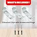 Amazing Drapery Hardware Vertical Blind Bracket Clips for 1-15/16 Inch Headrail with Mounting Screws and Plugs - 3 Pack