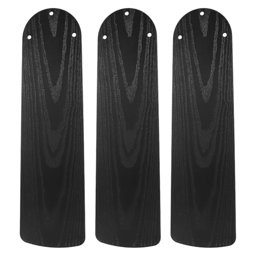 KOMBIUDA 3 Pale Di Ricambio Per Ventilatore Da Soffitto in Plastica Nero Lame Impermeabili E Resistenti Alle Intemperie Compatibili Con Ventilatori Interni Ed Esterni Sostituzione Facile