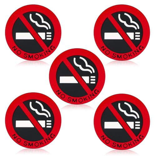 AEIOPRS 5 Pcs Autocollants Non-Fumeurs pour Voiture Avertissement de Fumer Cigarettes Non Autorisées Affiche pour Intérieur et Extérieur