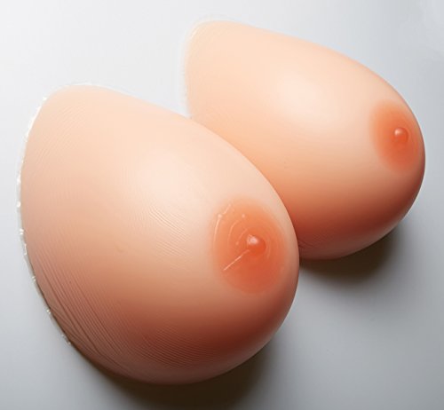 E-FAK Men Women Silicone Breast Forms Crossdresser Cosplay Prosthesis Mastectomy Fake Boobs Bra Enhancer Inserts TV TG (Nude Water Droplets, M (1.32lbs/Pair - 34D/36C/38B/40A)) - Thumbnail 2