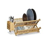 Multifunción: este estante seco de cubierta multiusos es una fusión perfecta del estante de la placa, la bastidor de tazón, la cesta del lavaplatos, el soporte de cuchillo, el soporte de cubiertos y el soporte de la taza. Puede mantener la mayoría de los utensilios de cocina en un sistema de almacenamiento.