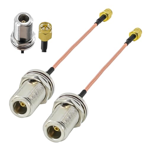 2�{RG316 SMA N�^�����P�[�u���A6�C���` (15cm) �ᑹ�� SMA �I�X - N�^���X�����W�����p�[�s�O�e�[���P�[�u���A���[�^�[�AWi-Fi �����A�A���e�i�A��M�@�p