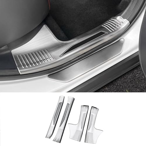 MUSOYADI レクサス新型 NX250/NX350/NX350h/NX450h+ 20系 に対応内装 パーツ アクセサリー 内則スカッフプレート サイドステップガード ドア シル ステップ 外装ガーニッシュ 保護ガードLEXUS NX 専用設計ステンレ