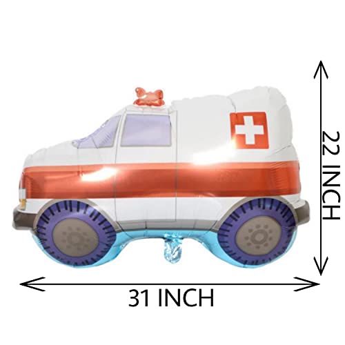 Image of Party Decorz Ambulance Foil Balloon Big Size(22X31 Inch,1 Pcs) Vehicles /Transportation Foil Balloon For Children Birthday Party Decoration