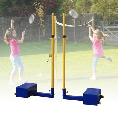 Fuzwiqel Volleyball/Badminton Poles, Volleyball Net for Backyard 5ft-8ft Adjustable Height Poles with Volleyball Net/Badminton Net for Adults, Outdoor & Indoor(Volleyball)