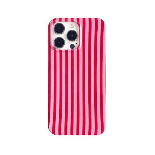 Coque iPhone 16 Pro mignonne motif rayures tendance esthétique chic
