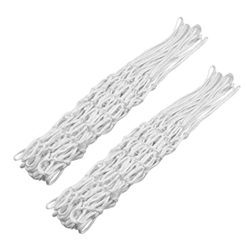 XJKLBYQ Basketball Net with 12 Loops Waterproof Anti Whip Basketball Hoop Net Replacement 2PCS White, Basketball Net